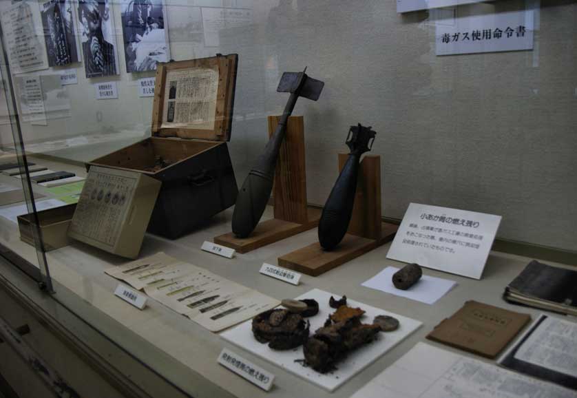 A display in the Okunoshima Poison Gas Museum